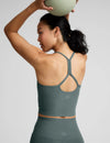 Beyond Yoga Spacedye Slim Racerback Cropped Tank - Storm Heather