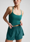 Beyond Yoga Spacedye Slim Racerback Cropped Tank - Teal Sea Heather