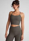 Beyond Yoga Spacedye Slim Racerback Cropped Tank - True Grey Heather
