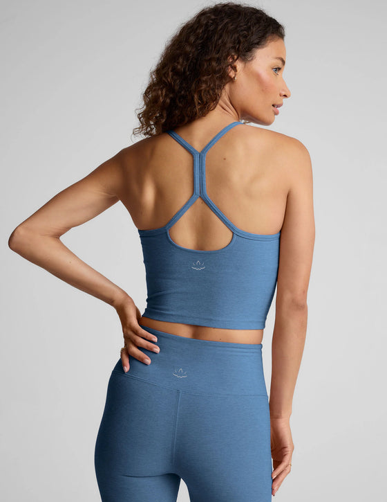 Beyond Yoga Spacedye Slim Racerback Cropped Tank - Washed Denim