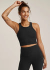 Beyond Yoga Focus Cropped Tank - Darkest Night