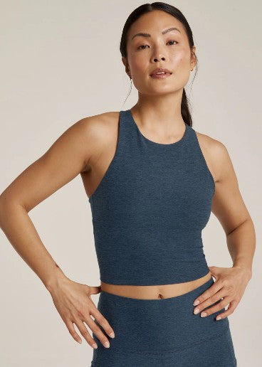 Beyond Yoga Focus Cropped Tank - Nocturnal Navy