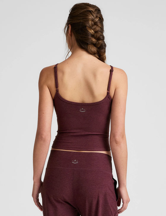 Beyond Yoga Spacedye Forever Waist Length Tank - Midnight Burgundy Heather