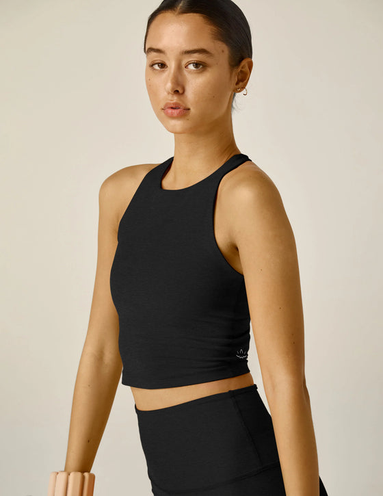 Beyond Yoga Spacedye Refocus Cropped Tank Longer Length - Darkest Night