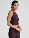Beyond Yoga Spacedye Refocus Cropped Tank - Eggplant Purple Heather