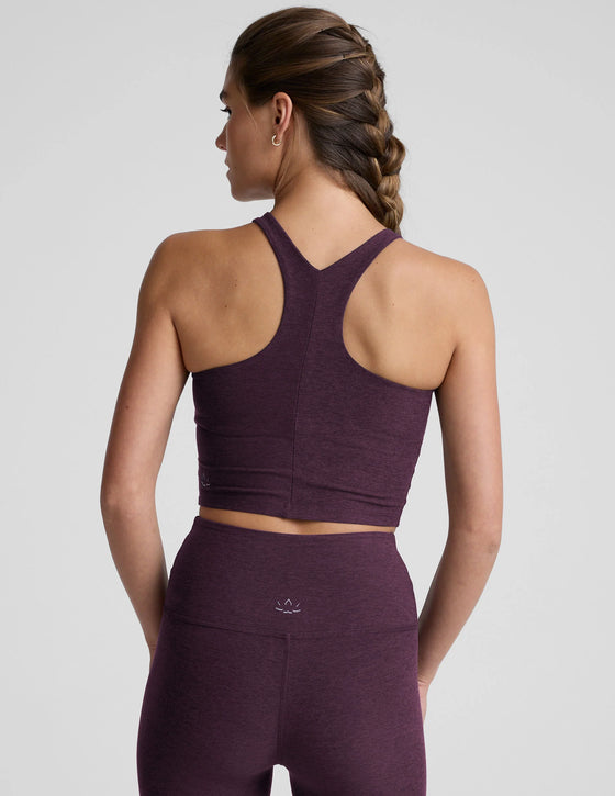 Beyond Yoga Spacedye Refocus Cropped Tank - Eggplant Purple Heather