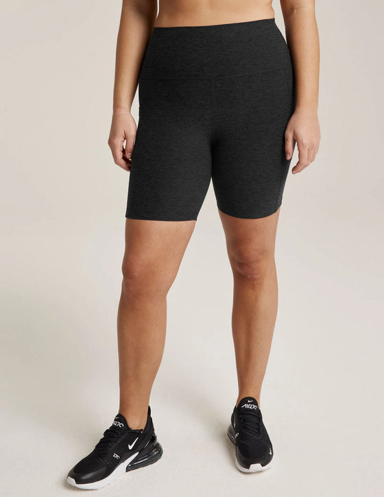 Beyond Yoga Spacedye Team Pockets High Waisted Biker Short - Darkest Night