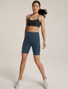 Beyond Yoga Spacedye Team Pockets High Waisted Biker Short - Nocturnal Navy