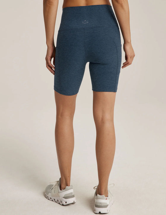 Beyond Yoga Spacedye Team Pockets High Waisted Biker Short - Nocturnal Navy