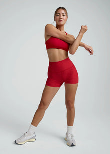  Beyond Yoga Spacedye Keep Pace 3" Short - Holly Red Heather