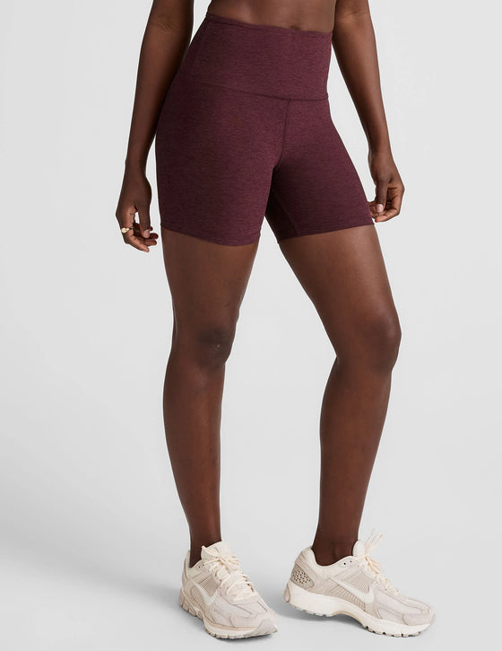 Beyond Yoga Spacedye Keep Pace 5" Short - Midnight Burgundy Heather