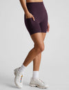 Beyond Yoga Spacedye Keep Pace 5" Pocket Short - Eggplant Purple Heather