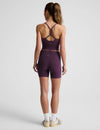 Beyond Yoga at your Leisure 5" Bike Short - Brilliant Blackberry Heather