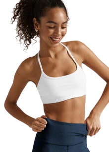  BEYOND YOGA SPACEDYE SLIM RACERBACK BRA- WHITE SD8255