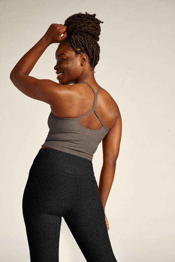 Beyond Yoga Spacedye Slim Racerback Cropped Tank - Soft Umber Heather