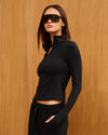 Splits59 Tess Rigor Half Zip Waist Length - Black