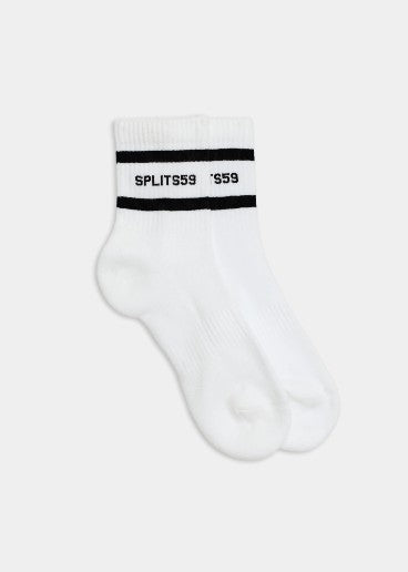Splits59 Logo Stripe Socks - White/Black