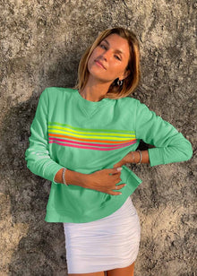  Sophie Moran Rainbow Stripe Sweatshirt - Minty Green