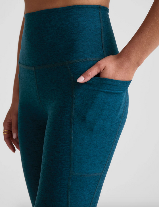 Beyond Yoga Out of Pocket High Waisted Midi Legging - Blue Gem Heather