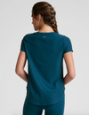 Beyond Yoga Featherweight On The Down low Tee - Blue Gem Heather