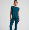 Beyond Yoga Featherweight On The Down low Tee - Blue Gem Heather
