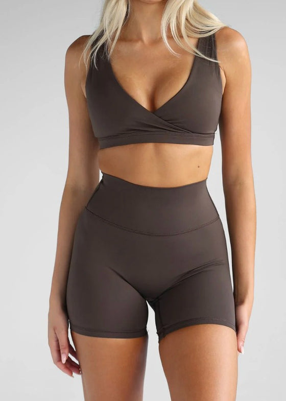 Leelo Sculpt Bike Shorts - Dark Chocolate