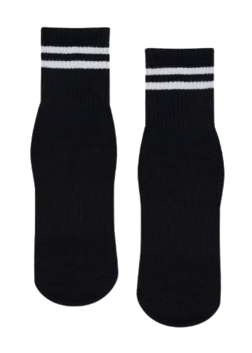 Move Active Classic Crew Grip Socks - Sporty Stripe Black (new)