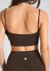 Leelo Double Layer Halter Crop - Chocolate/Polka