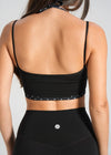 Leelo Double Layer Halter Crop - Black/Polka