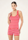 P.E Nation Retreat Relaxed Knit Tank - Strawberry Stripe