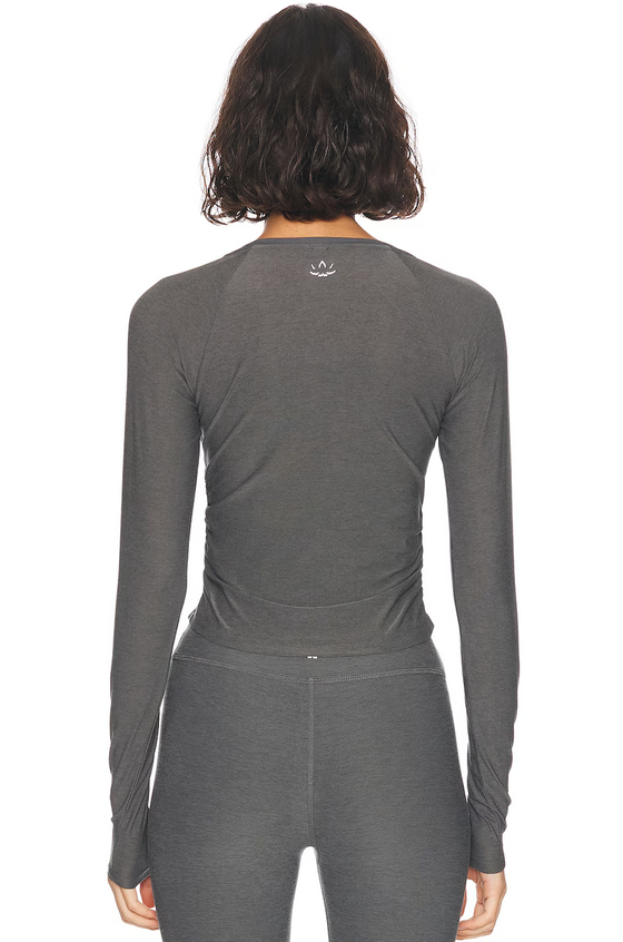 Beyond Yoga Featherweight Your Fit Long Sleeve Top - True Gray Heather