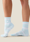 MoveActive Classic Crew Grip Sock - Candy Stripe Ice Blue