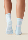 MoveActive Classic Crew Grip Sock - Candy Stripe Ice Blue