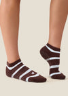 Move Active Classic Low Rise Grip Socks - Candy Stripe Espresso
