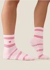 MoveActive Classic Crew Grip Sock - Candy Stripe Candy Pink