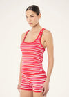 P.E Nation Retreat Relaxed Knit Tank - Strawberry Stripe