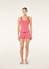 P.E Nation Retreat Relaxed Knit Tank - Strawberry Stripe