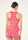 P.E Nation Retreat Relaxed Knit Tank - Strawberry Stripe