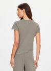 The Upside Avalon Crew Neck Baby Tee - Washed Sage