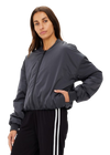 The Upside Carlotta Cropped Bomber Jacket - Washed Black