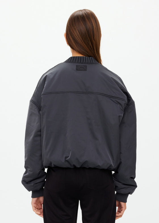 The Upside Carlotta Cropped Bomber Jacket - Washed Black