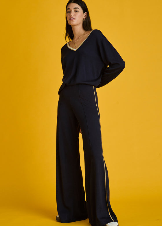 The Upside Greenwich Alight Knit Pant - Navy