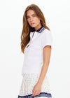The Upside Renshaw Luma Zip  Collared Polo - White