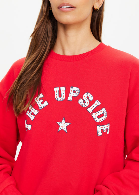 The Upside Ranchero Saturn Crew Sweater - Roja