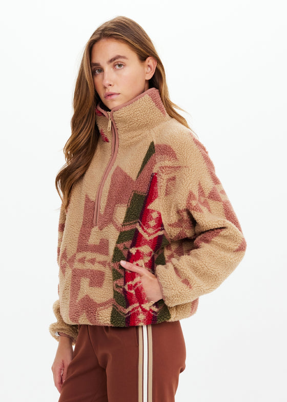 The Upside Totem Harlow Fleece Pullover - Rosewater