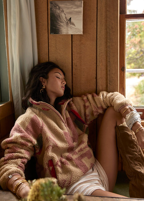 The Upside Totem Harlow Fleece Pullover - Rosewater