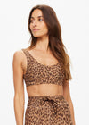 The Upside Panthera Daisy Scoop Neck Bra - Leopard