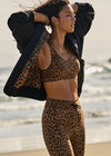 The Upside Panthera Daisy Scoop Neck Bra - Leopard