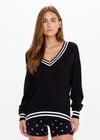 The Upside Duet V Neck Knit Sweater - Black