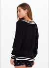 The Upside Duet V Neck Knit Sweater - Black